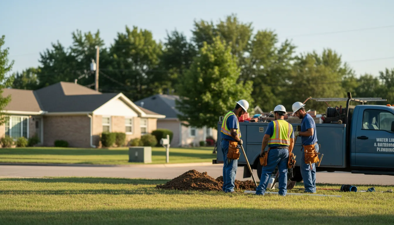Residential water line and bathroom plumbing service in Lapel, IN